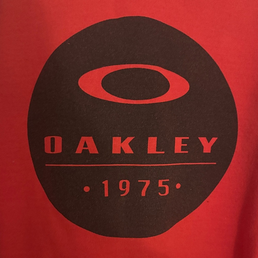 Oakley Red Crewneck Hoodie with Black Logo - Picture 3 of 5